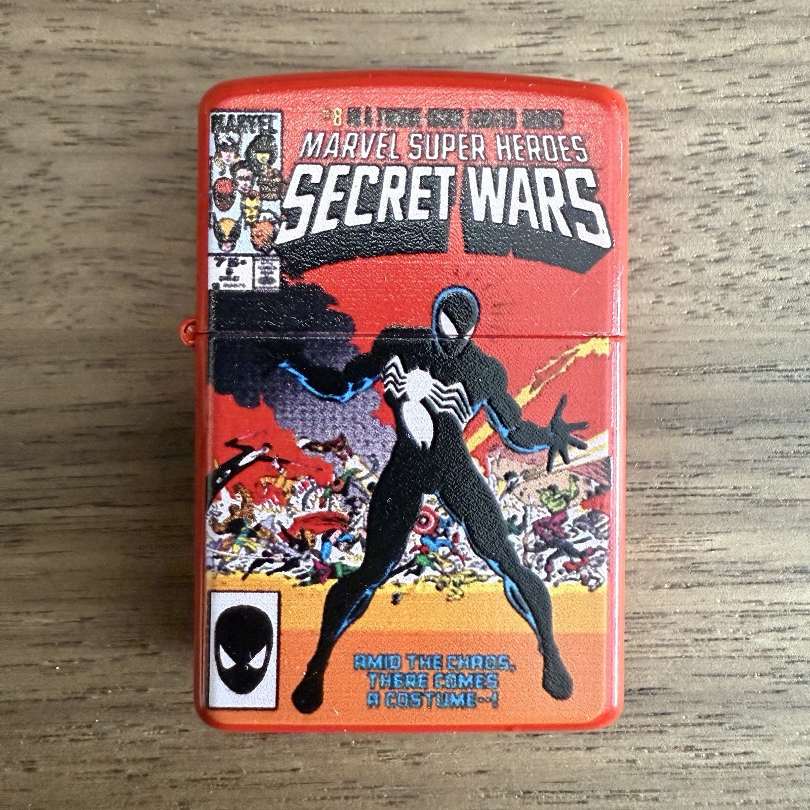 Marvel Secret Wars #8 Lighter | Spider-Man Black Suit Comic Cover