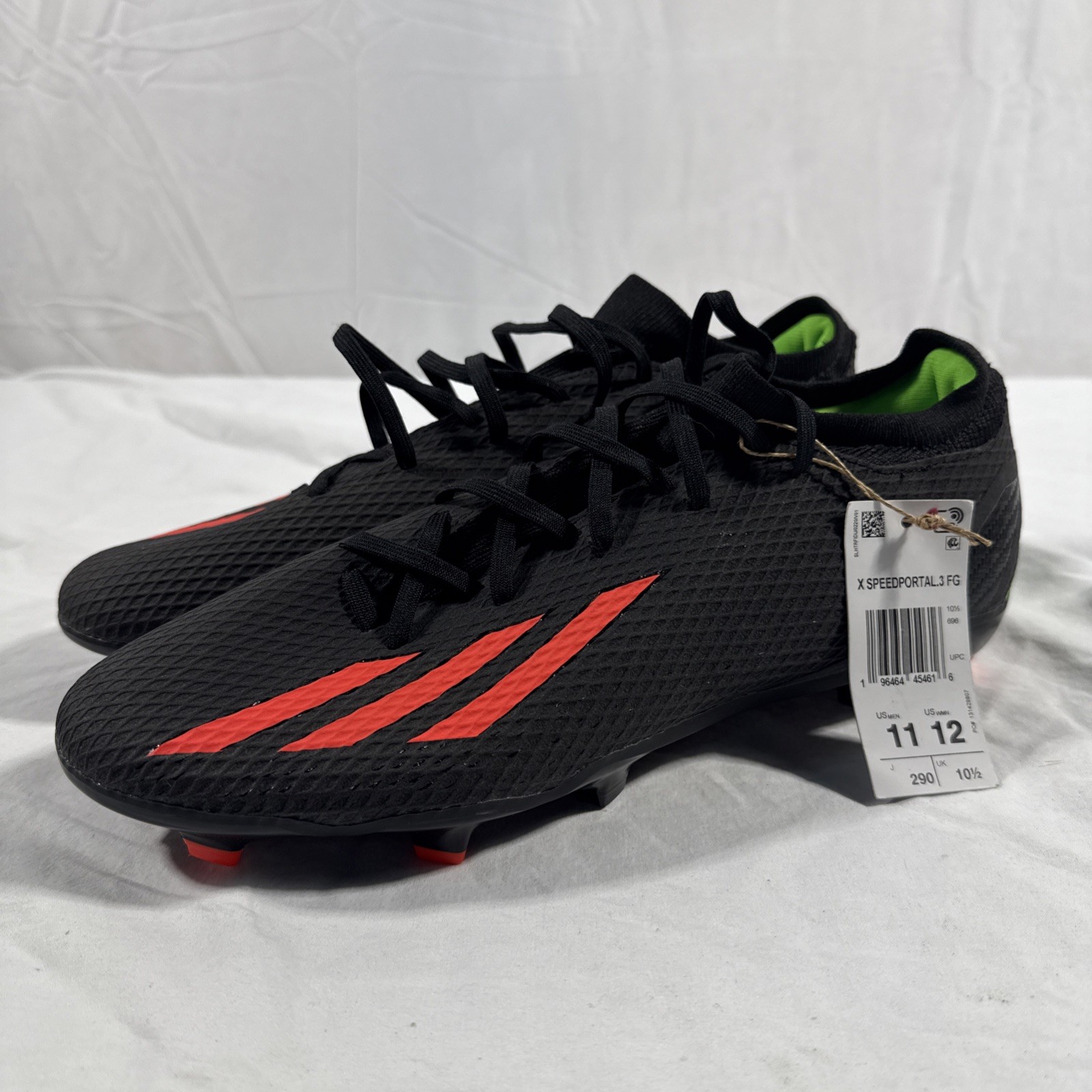 Adidas X Speedportal.3 Firm Ground Soccer Cleats Black, Orange, Green US Men 11