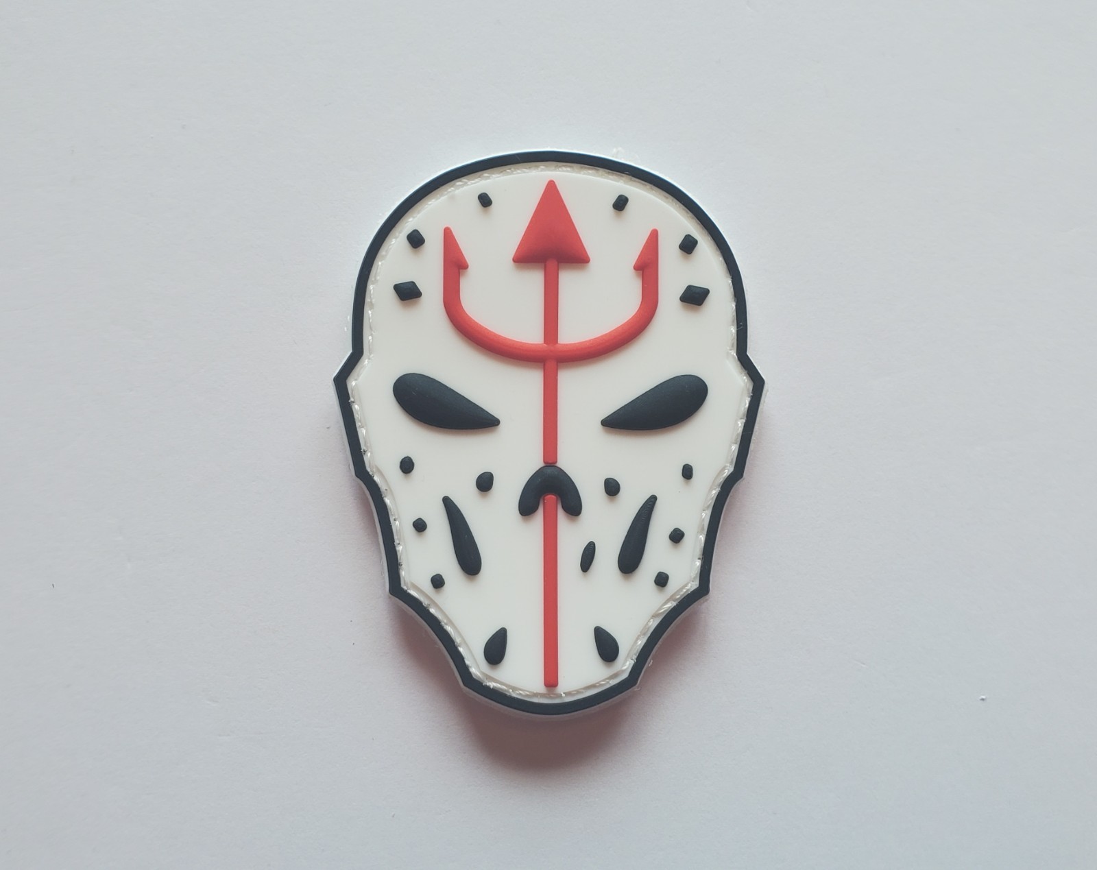 US Navy Seal Team 6 Trident Hockey Mask GITD PVC Morale Patch Hook & Loop Jason