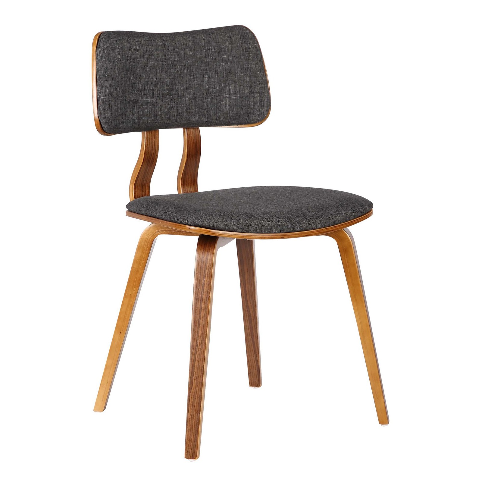 Jaguar Dining Chair in Charcoal Fabric and Walnut Wood Finish,Charcoal/Walnut...