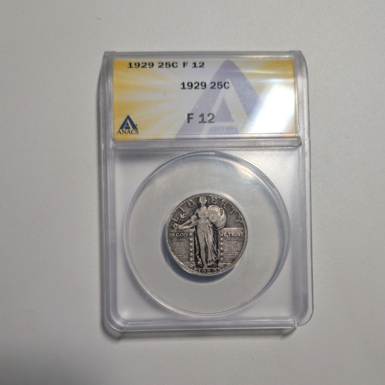 1929 ANACS  F 12 Standing Liberty Quarter 25 Cents