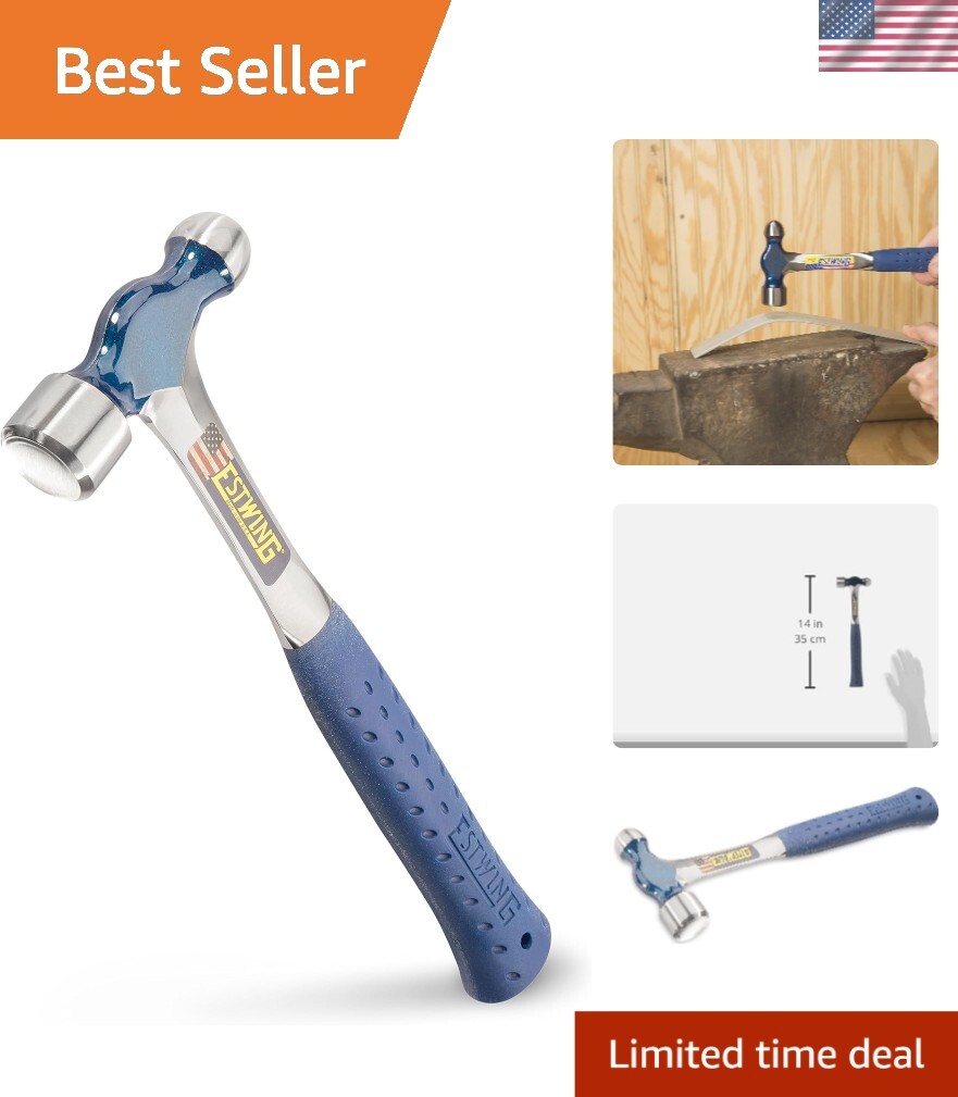 All-American 16 oz Ball Peen Hammer - Forged Steel with  Shock Grip