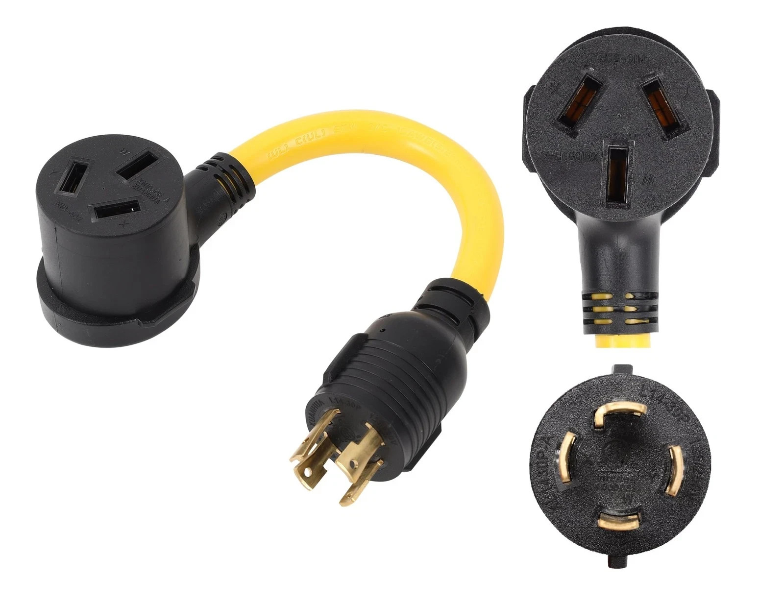 ONETAK NEMA L14-30P to 10-50R Adapter 30A 4-Prong to 3-Prong Generator Welder ET