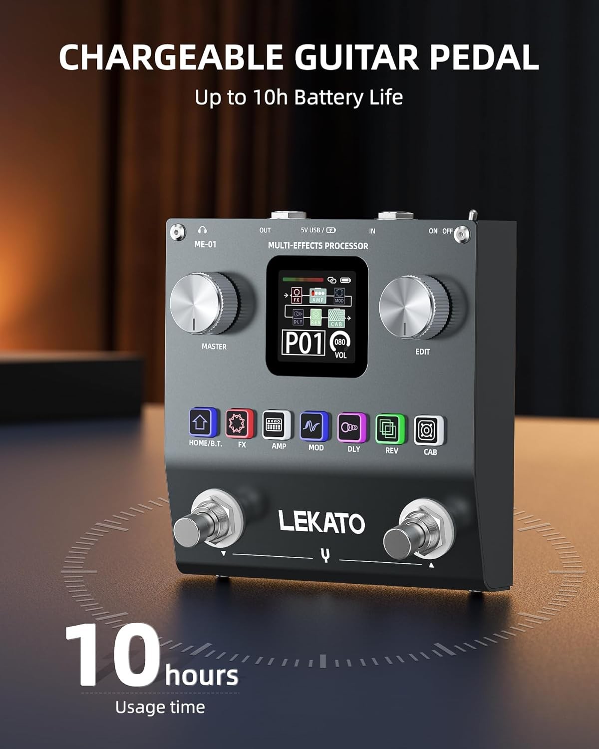 Innovative Bluetooth Guitar Effects Processor with 80 Presets and 3rd IR Support