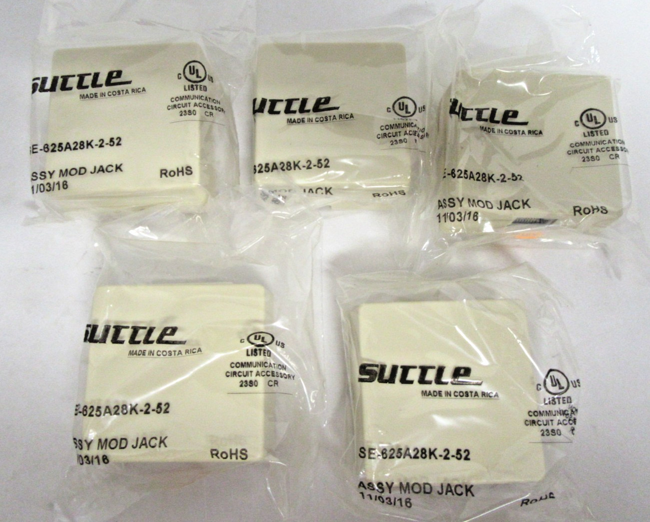 Lot of 5 Suttle RJ48X Screw Terminal Surface Mount Jack SE-625A28K-2-52