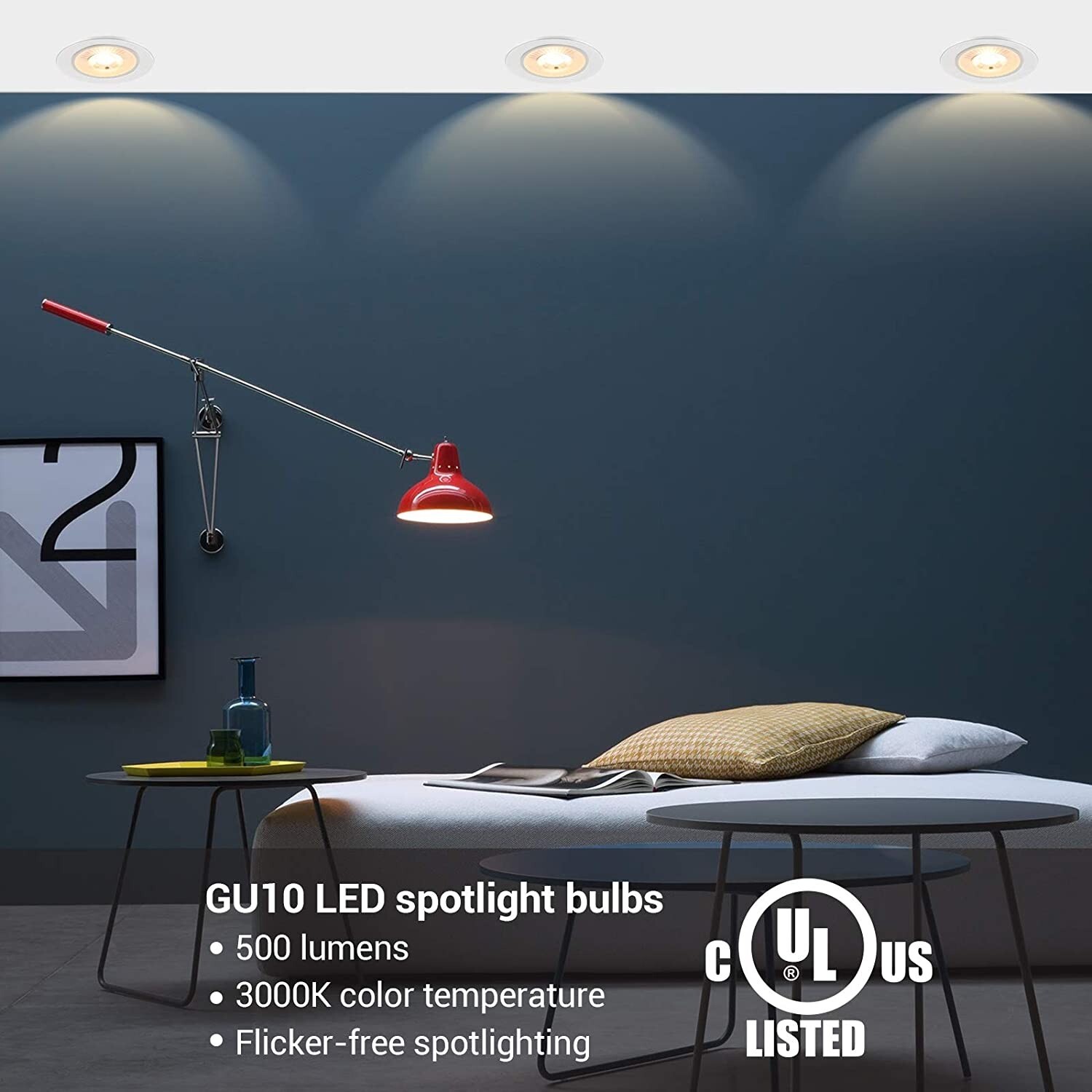 DEWENWILS 6-Pack GU10 LED Dimmable Bulb,Warm White Track Light Bulb,7W LED Bulbs