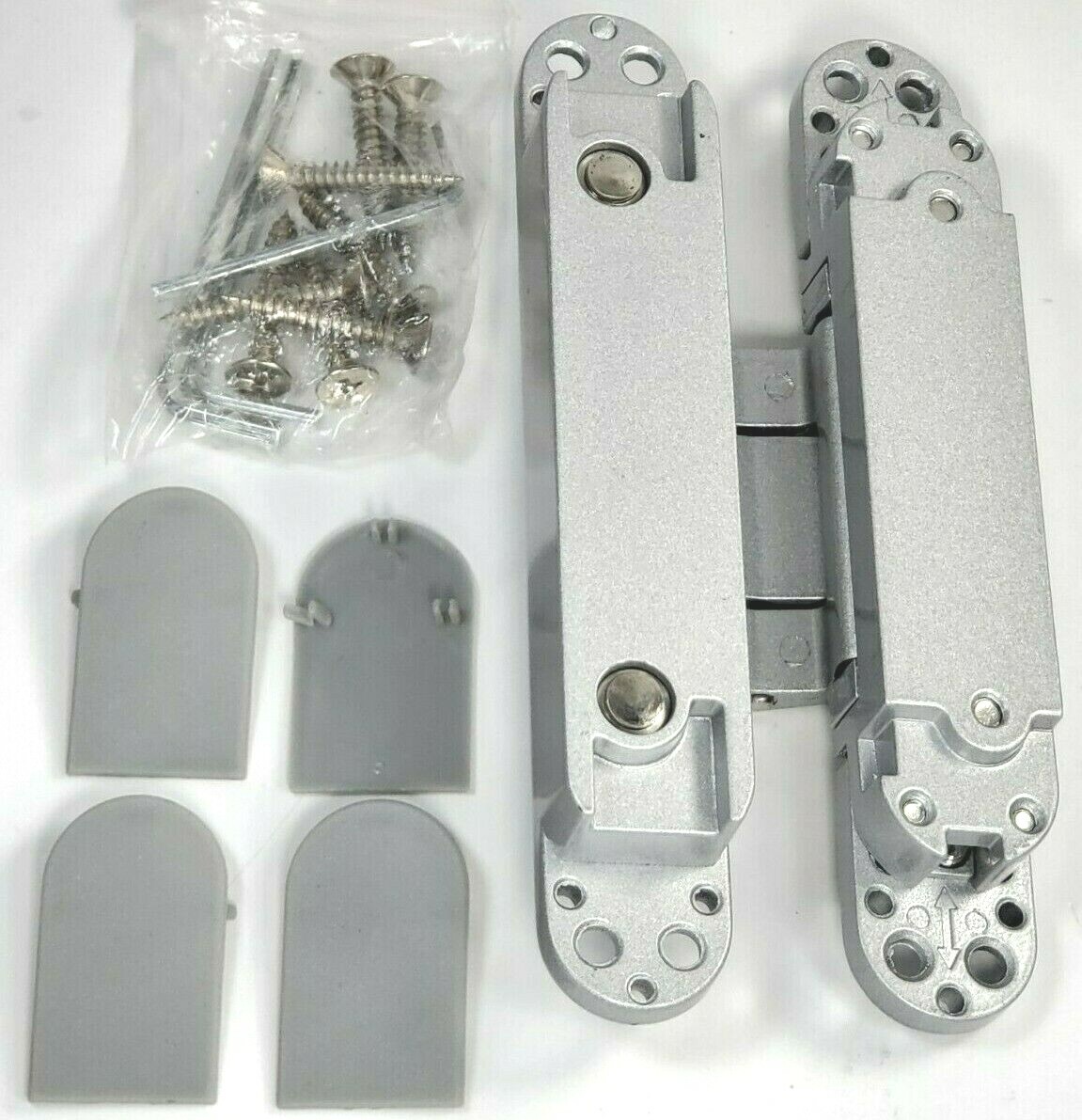 HLM Optimo 6 Inch Invisible Hinge 180° Concealed Hinge, Zinc Alloy, Gray