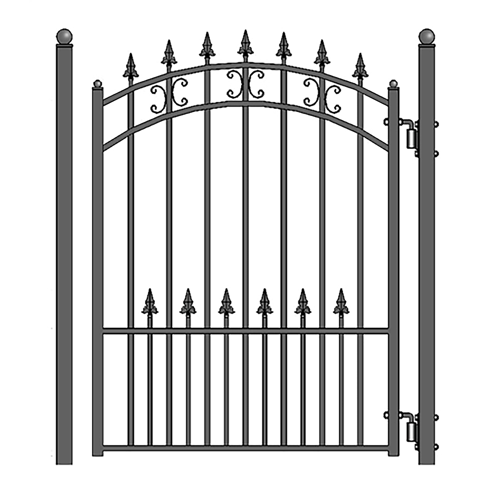 ALEKO Heavy Duty Steel St. Louis Style Garden Pedestrian Gate 5' x 4' Black