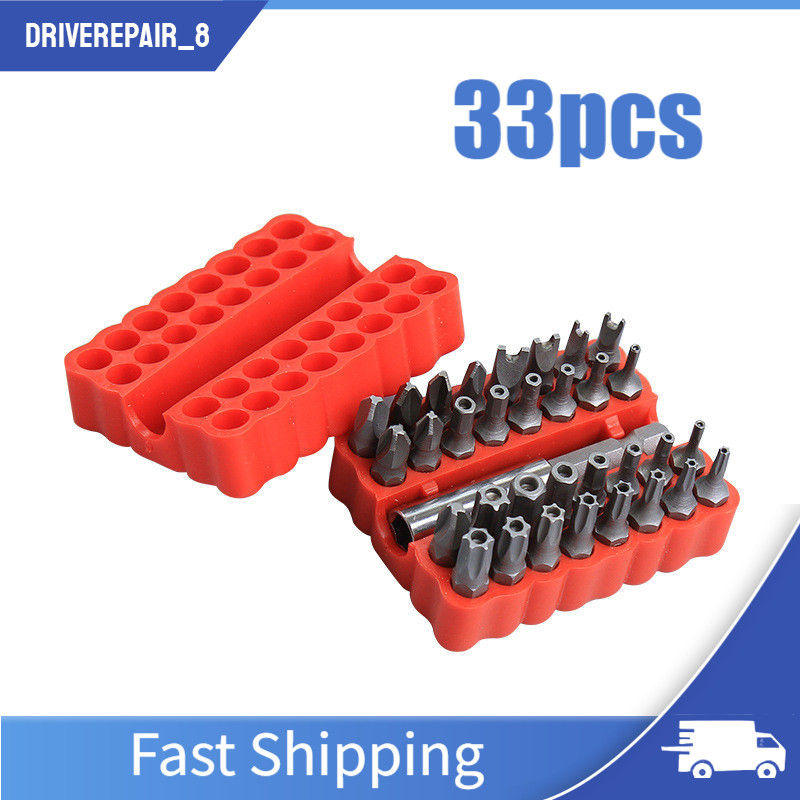 33PCS Torx Security Bit Set - Hex Star Spanner & Tri-Wing Tamper-Proof Tool US