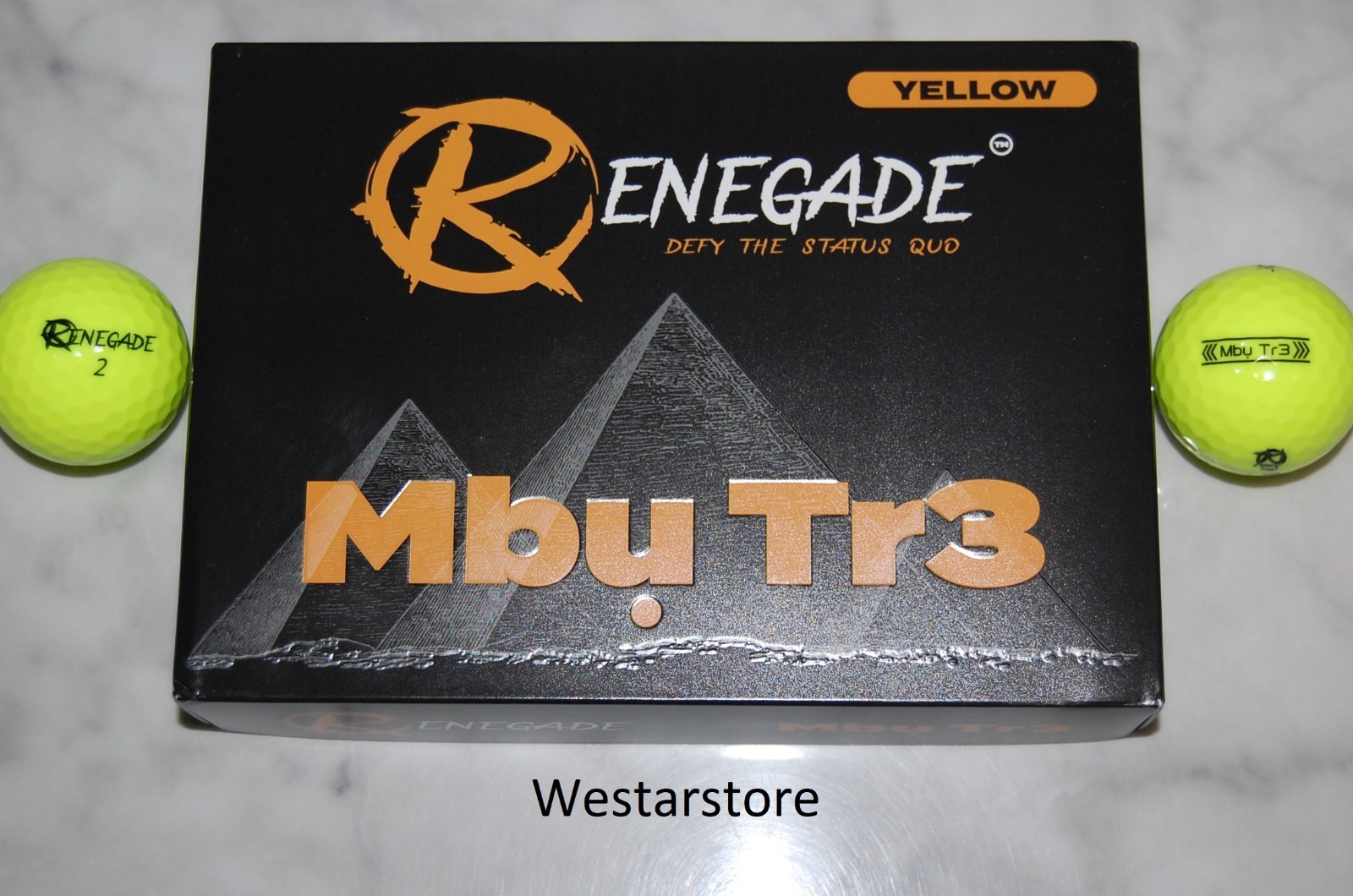 2025  Renegade  MBU Tr3  1 DOZEN  Yellow   GOLF BALLS  Free 2 Dozen Tees