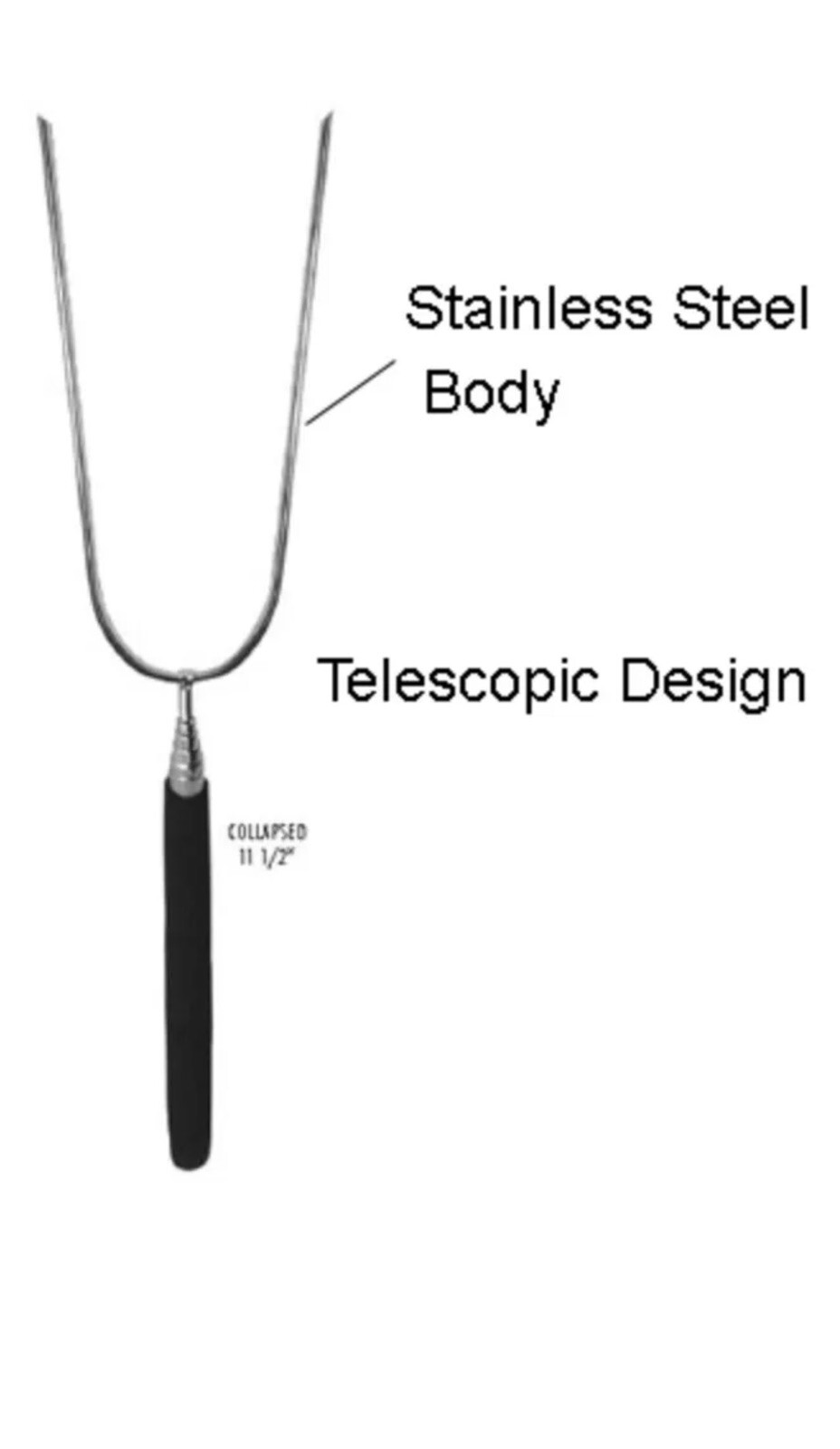 Sona 2-Prong Extendable Telescoping Camp Fork  EBF2990-12 new with Tag