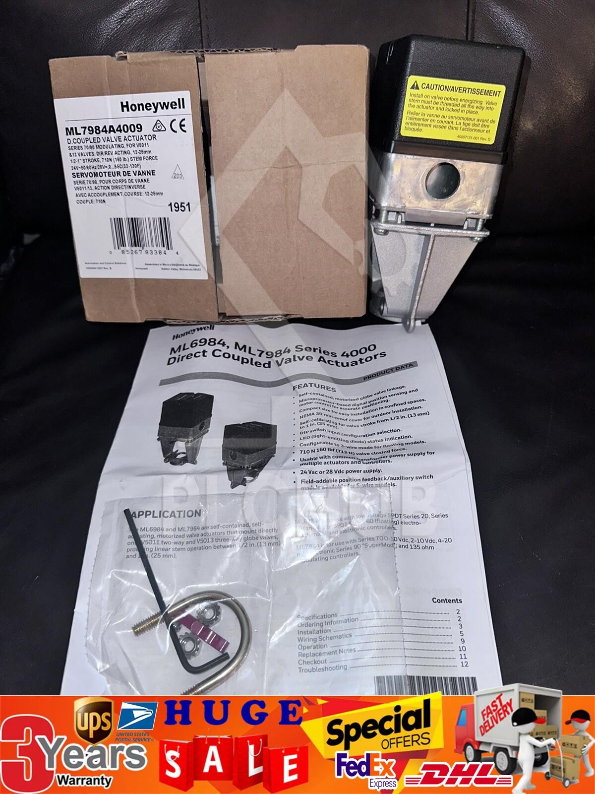 Honeywell ML7984A4009 Linear Stroke Valve Actuator