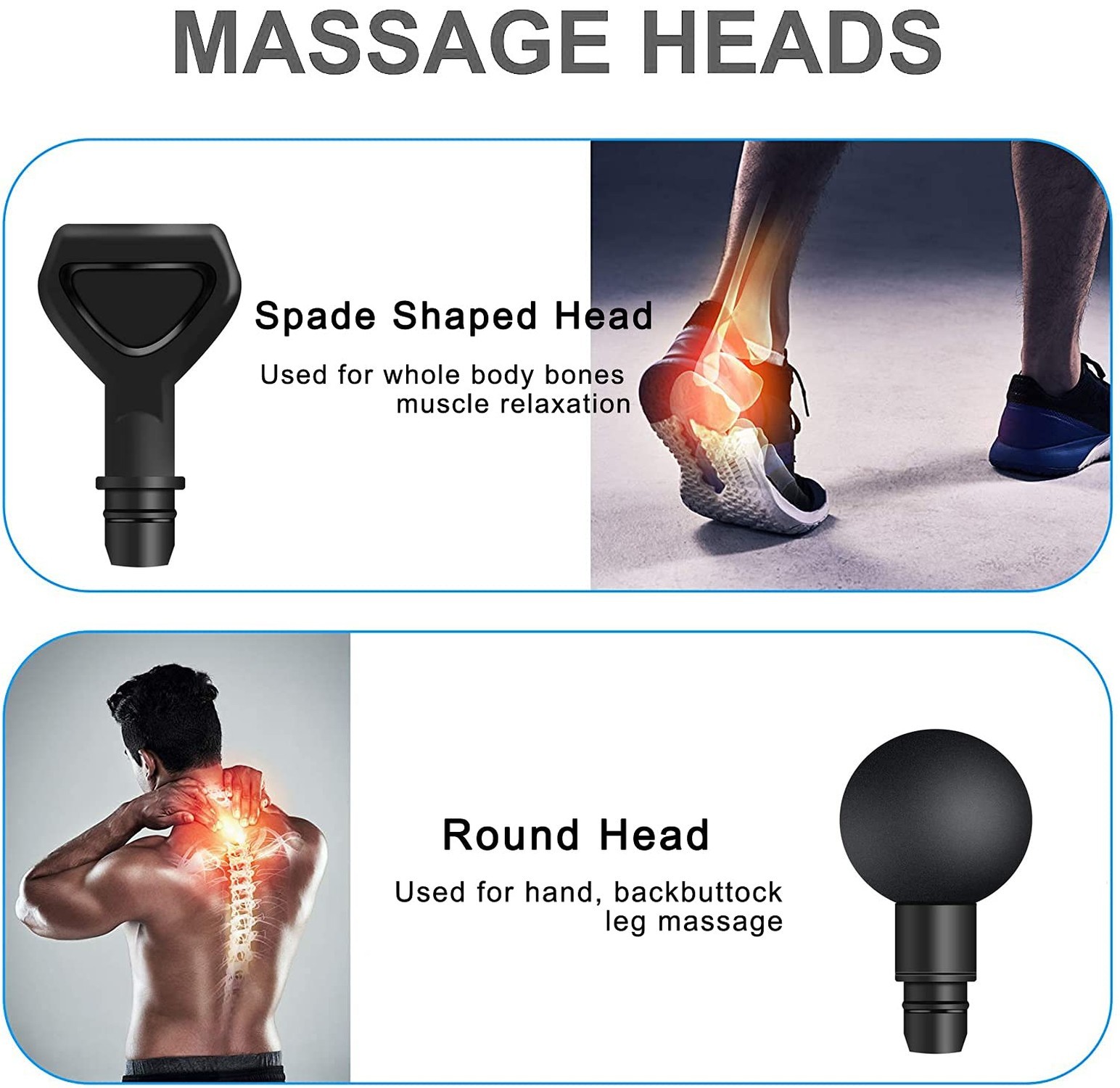Massage Gun Heads for Hypervolt Go，Replaceable Massager Gun Attachment 6