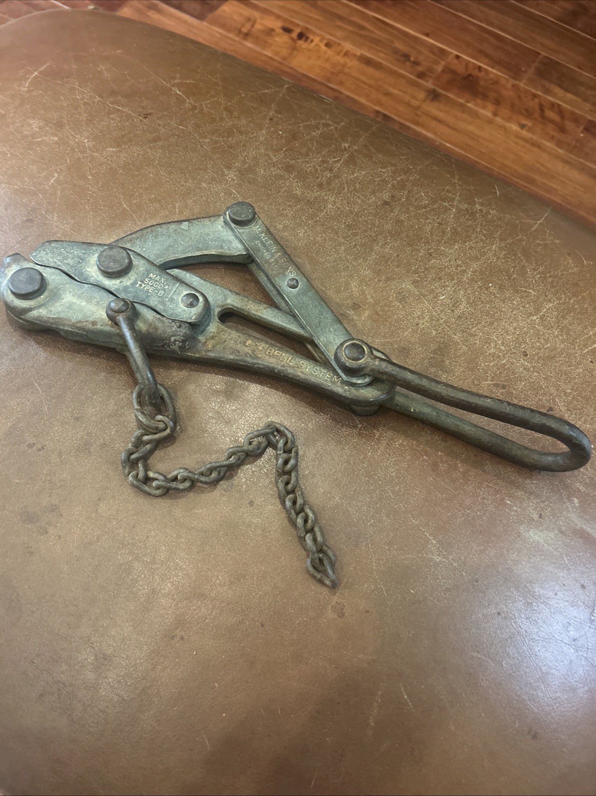 Vtg M Klein & Sons 2-74  Bell System Cable Wire Puller Max 5000 Lbs Type B
