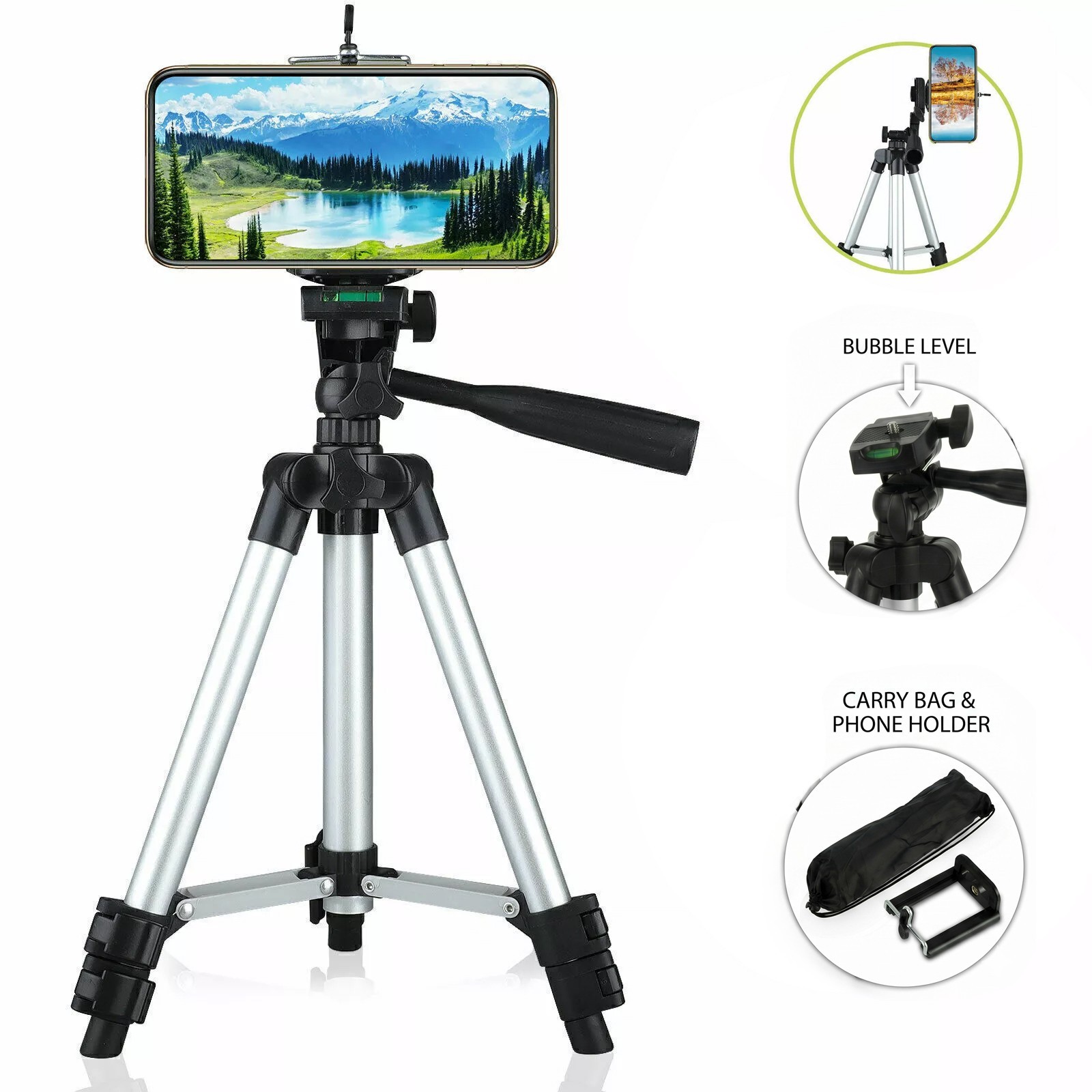 40" Professional Camera Tripod Stand for DSLR Canon Nikon iPhone with Carry Bag