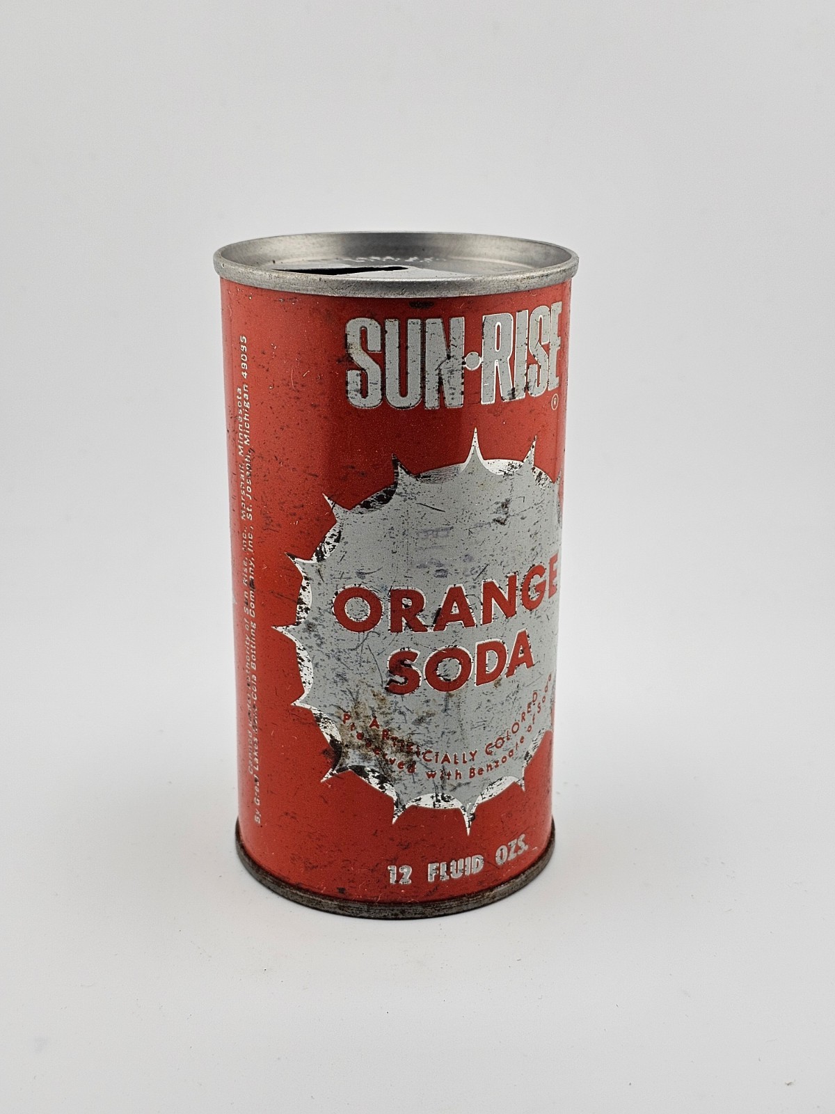 Vintage Steel Pull Tab Sun Rise Orange Soda 12 oz Empty Can