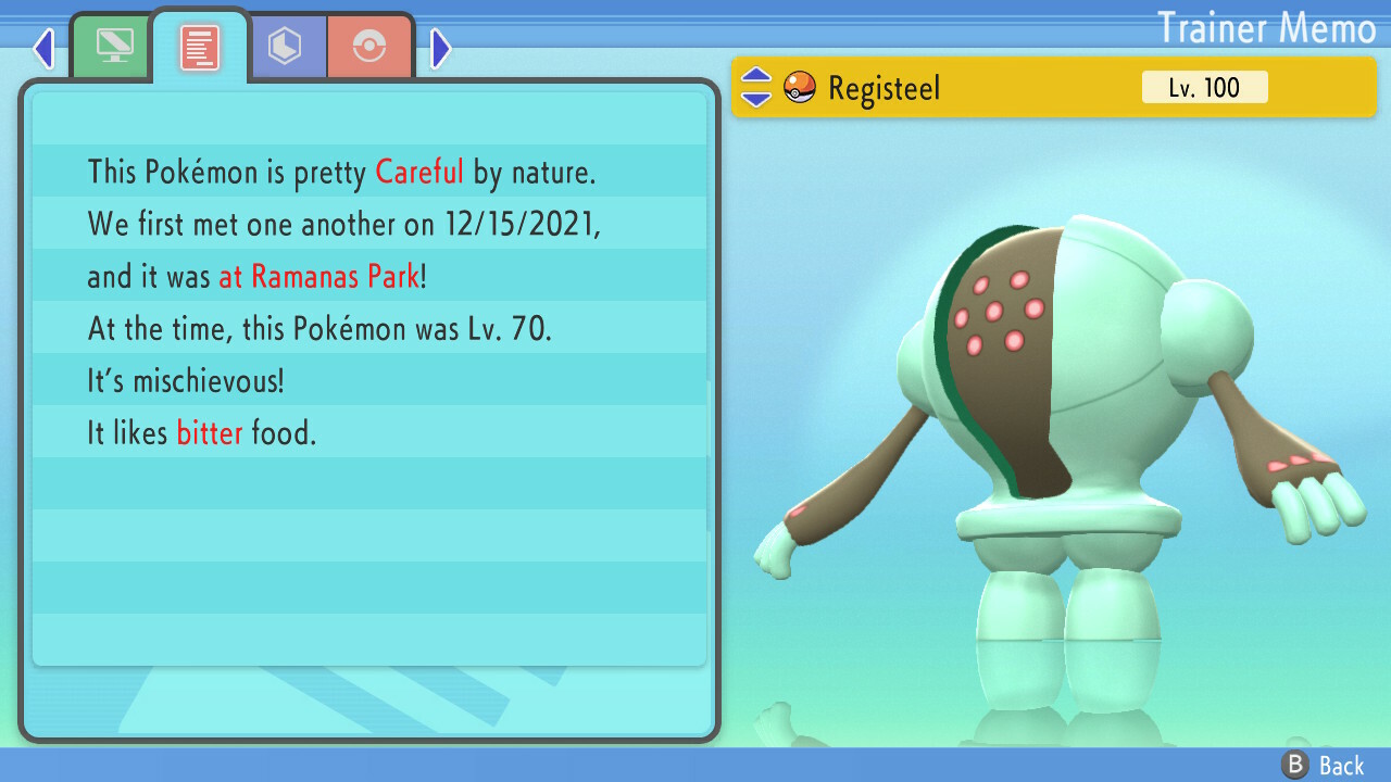 Shiny Registeel 6IVs Pokemon BDSP
