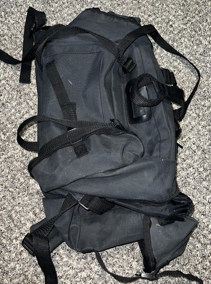 Multi-use Pack Black Hiking Backpack L/XL - Adjustable - 6 pockets - Vinyl PVC