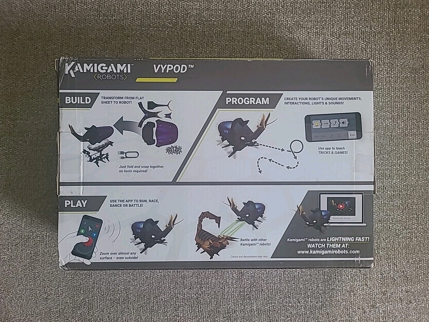 Kamigami (Robots) Fold & Snap Together Build Program Play.