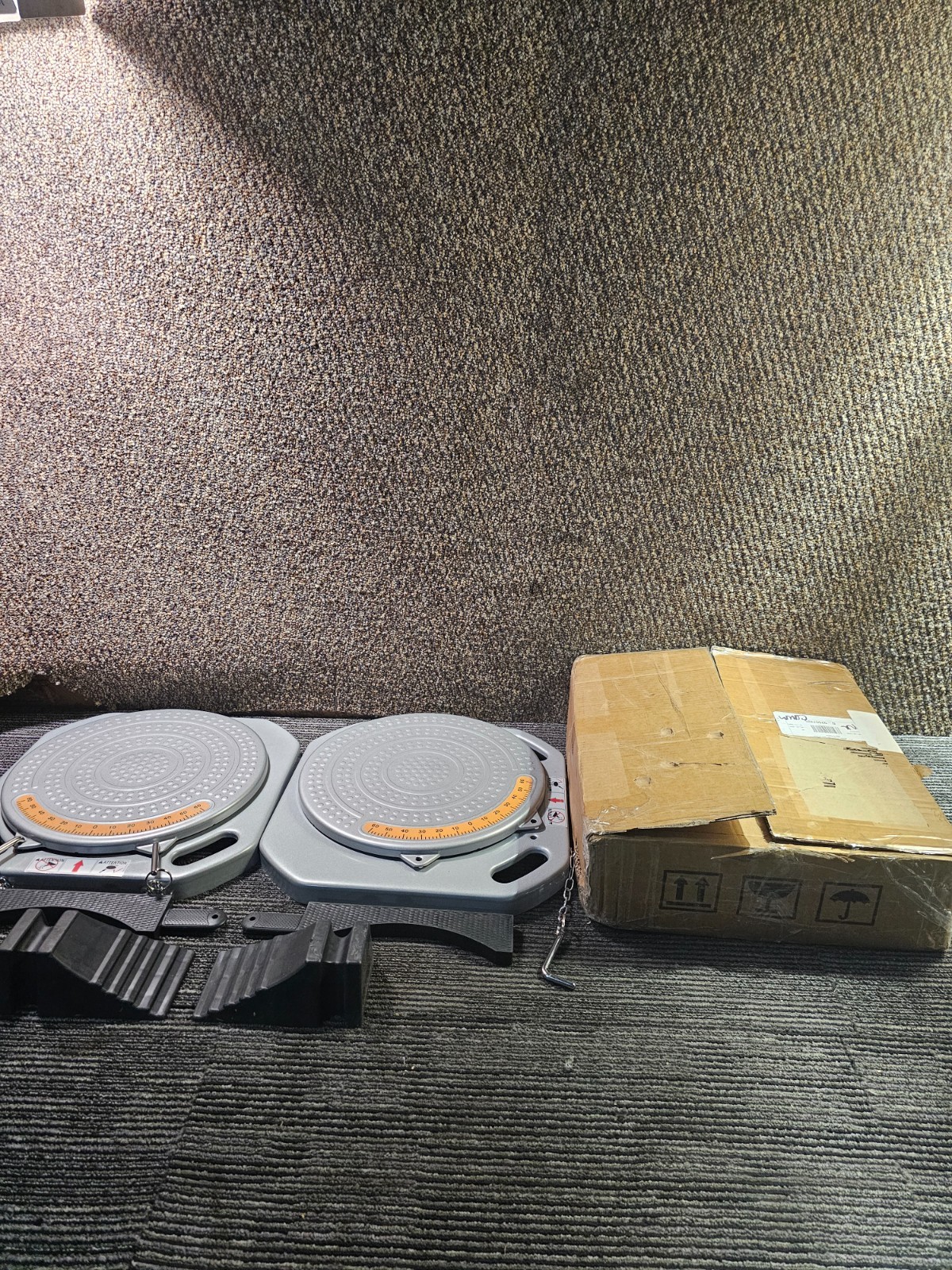 Aluminum Turntable Wheel Alignment 15-3/8" 2-Piece 360°Rotating Turn Plate Table