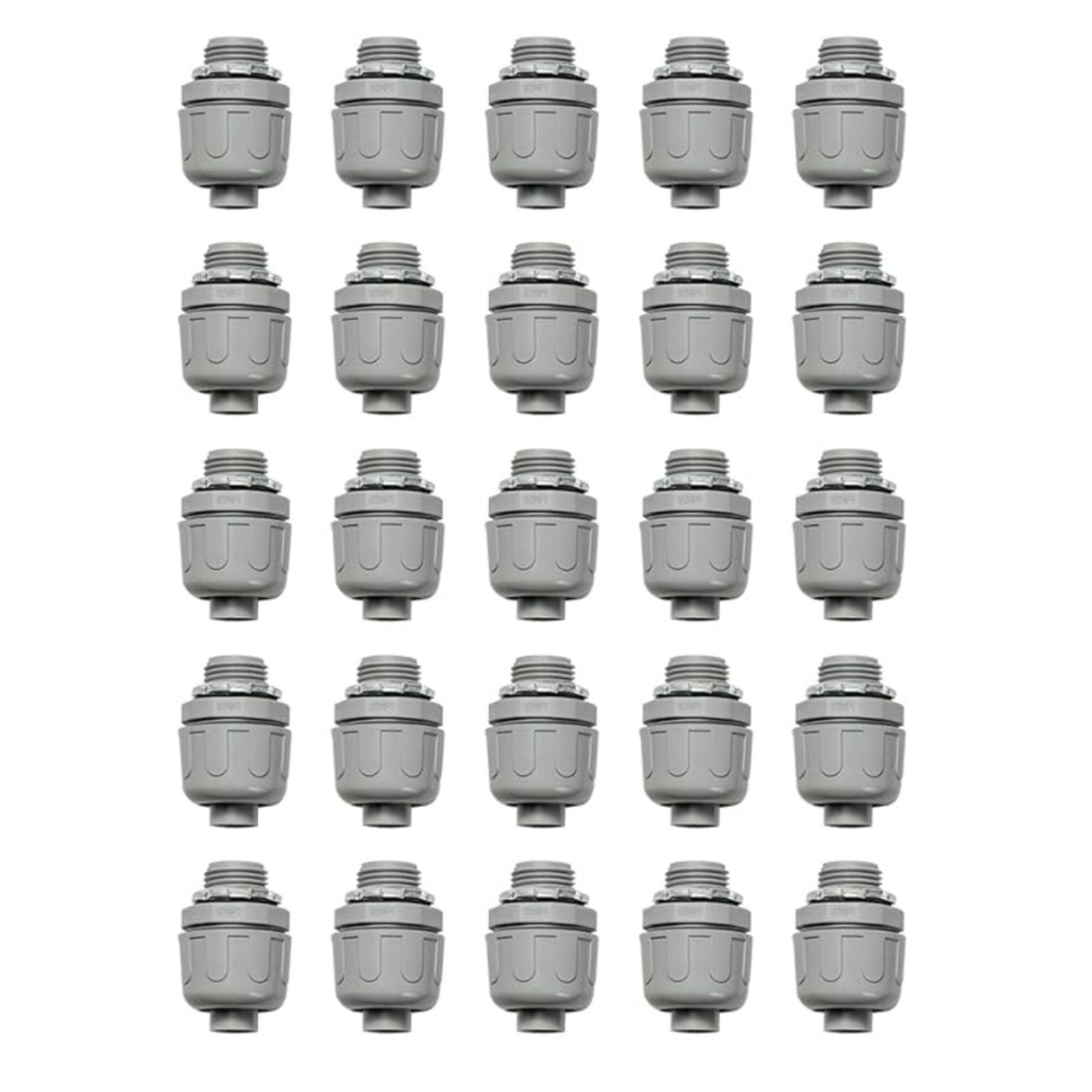 25pcs 1/2 Inch New Liquid-Tight Non-Metallic PVC Conduit Fittings Connectors