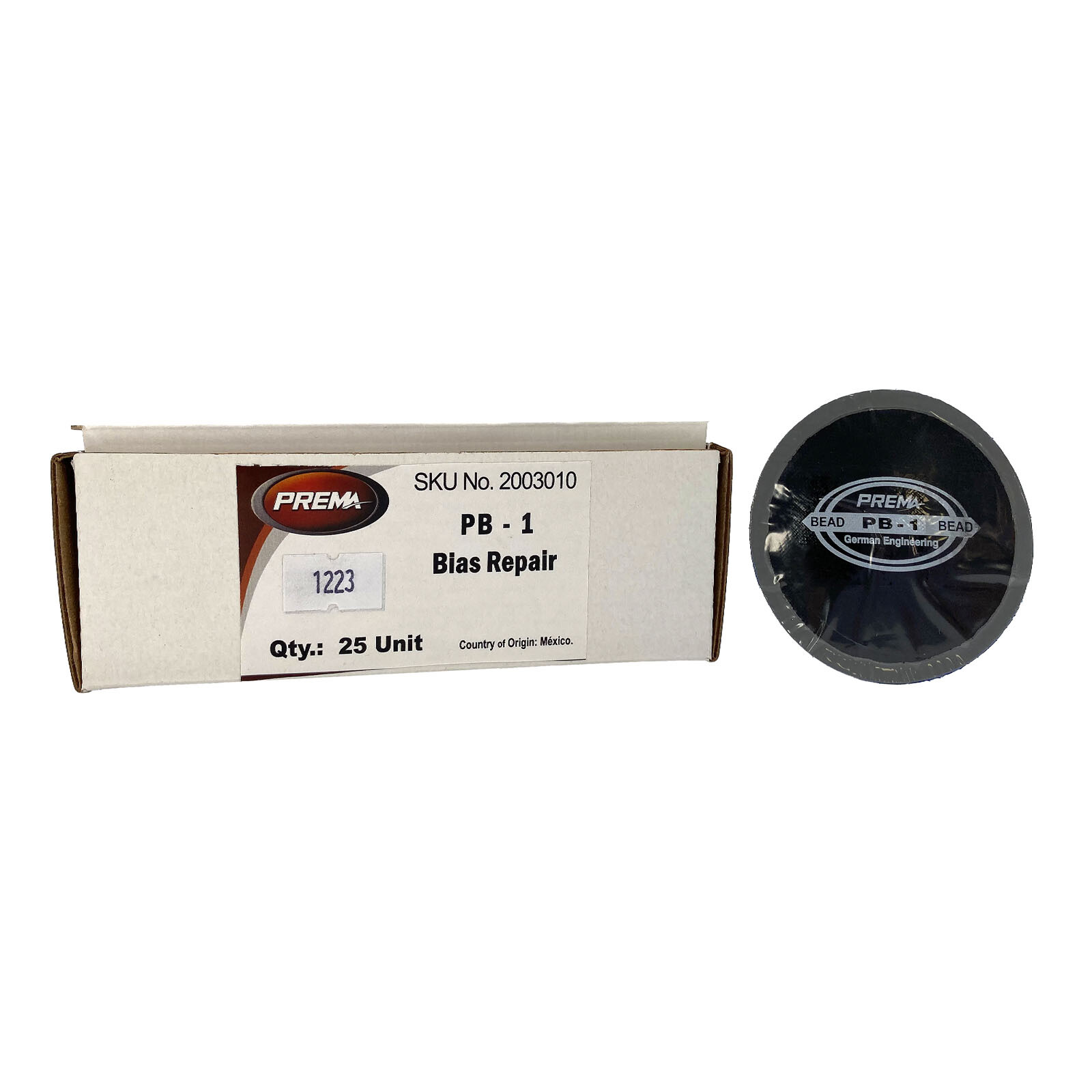 PREMA PB-1 Bias Tire Patch, 25 Units of 2-1/4 inch Vulcanizing Bias Tire Patches