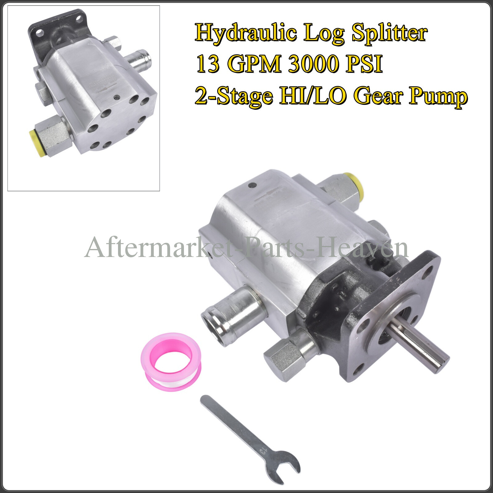 Hydraulic Wood Log Splitter Pump 13GPM 3000PSI 2 Stage HI/LO Hydraulic Gear Pump