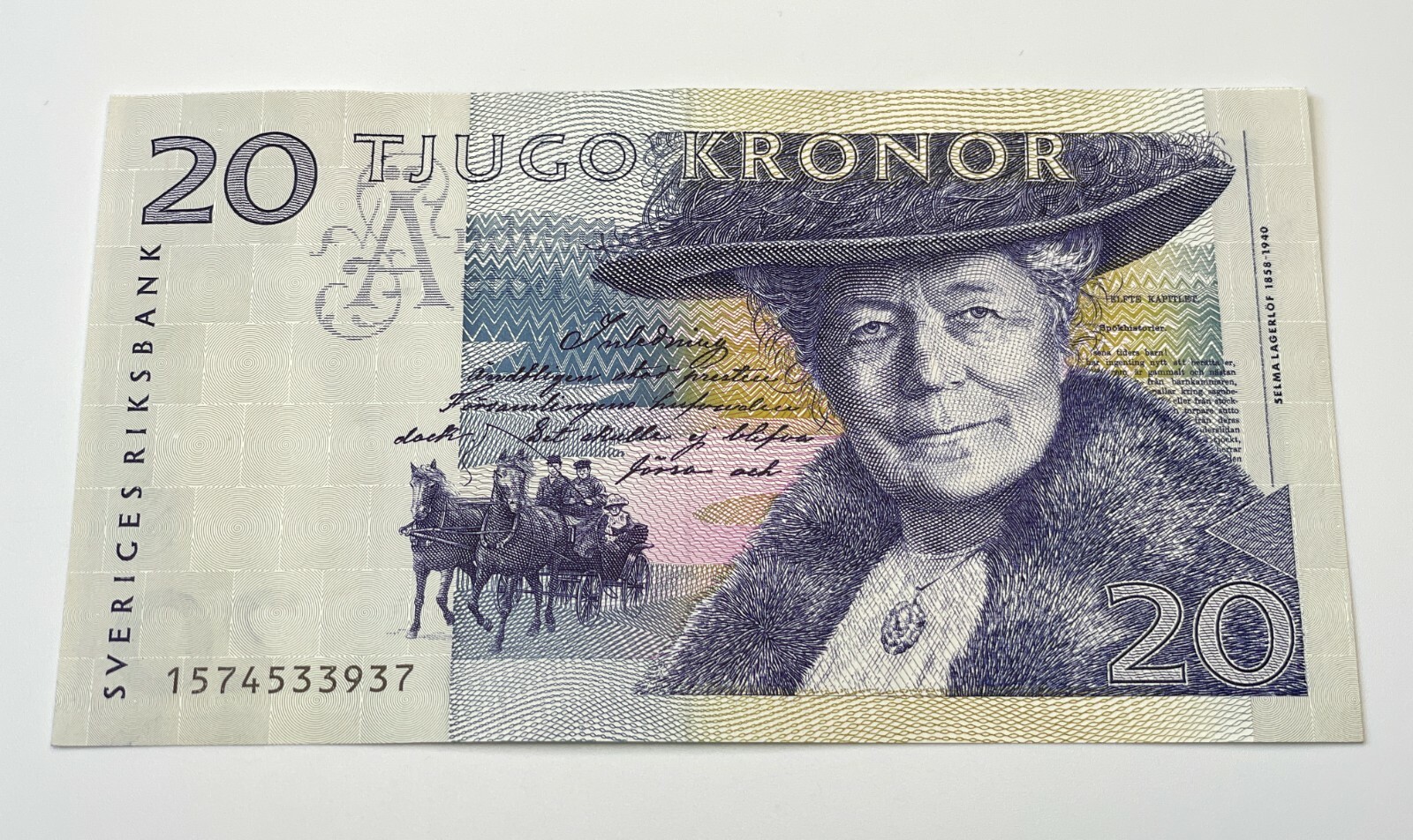 SWEDEN 1991-2003 Issue (1991) 20 Kronor P-61a *UNC* Selma Lagerlof