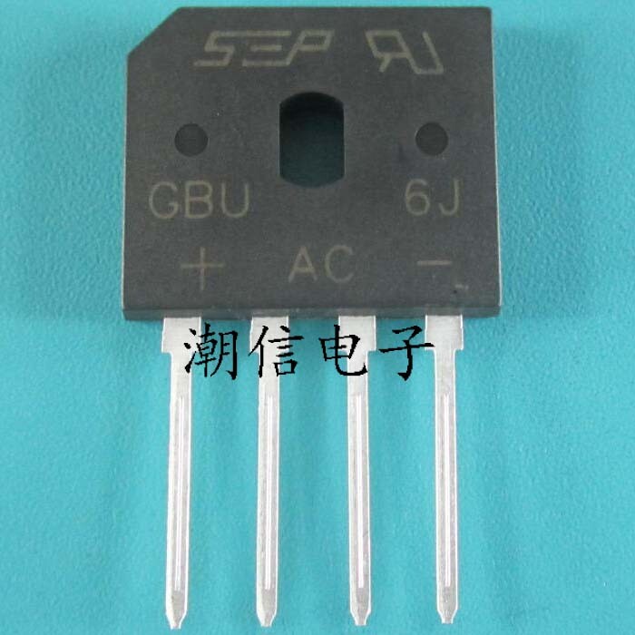10PCS GBU6J rectifier bridge stack, flat bridge 6A 600V