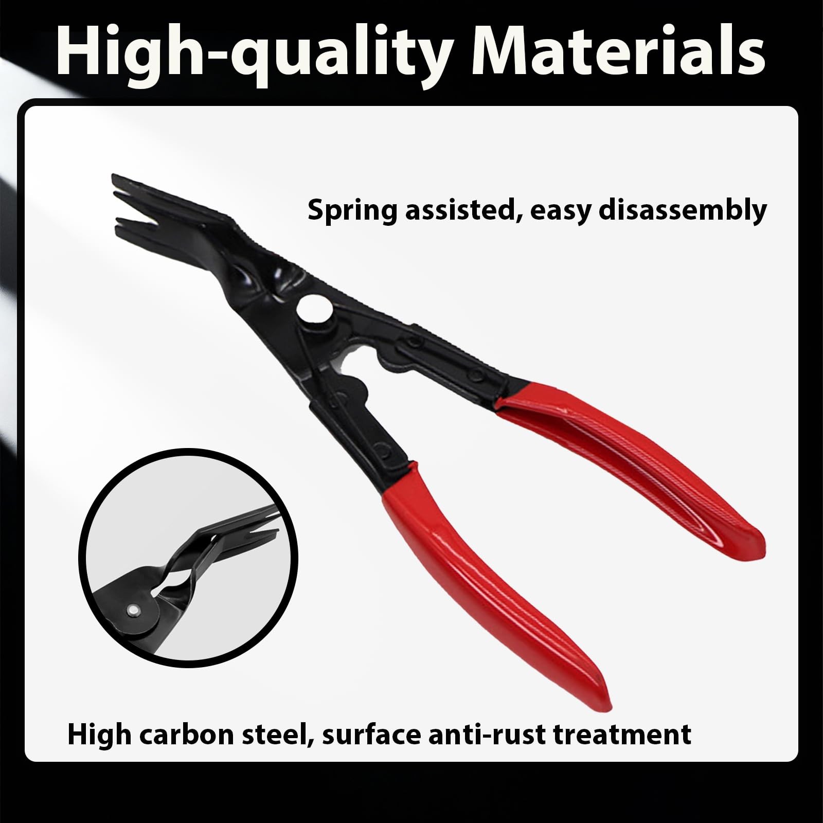 Car Panel Trim Removal Tool, Interior Clip Plier with Red Non-Slip Handle