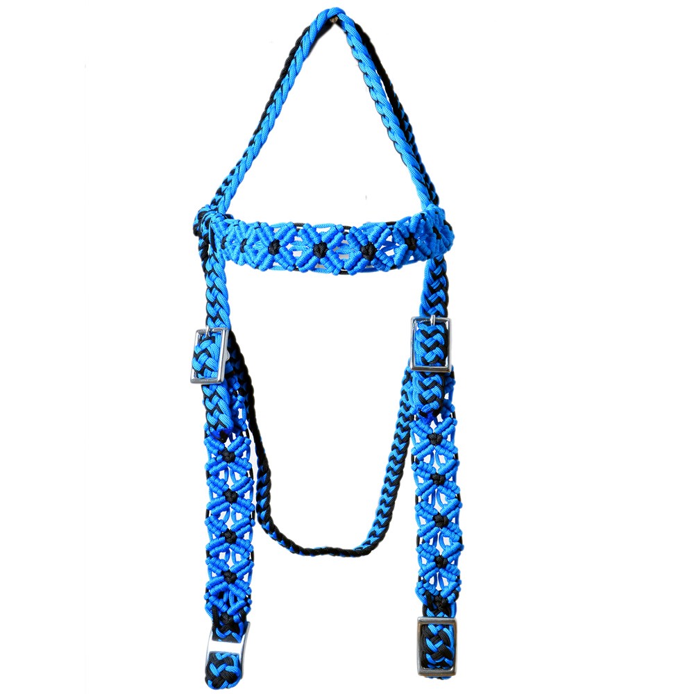 HILASON Turquoise Horse Bridle Headstall Flat Braided Paracord | For Horses
