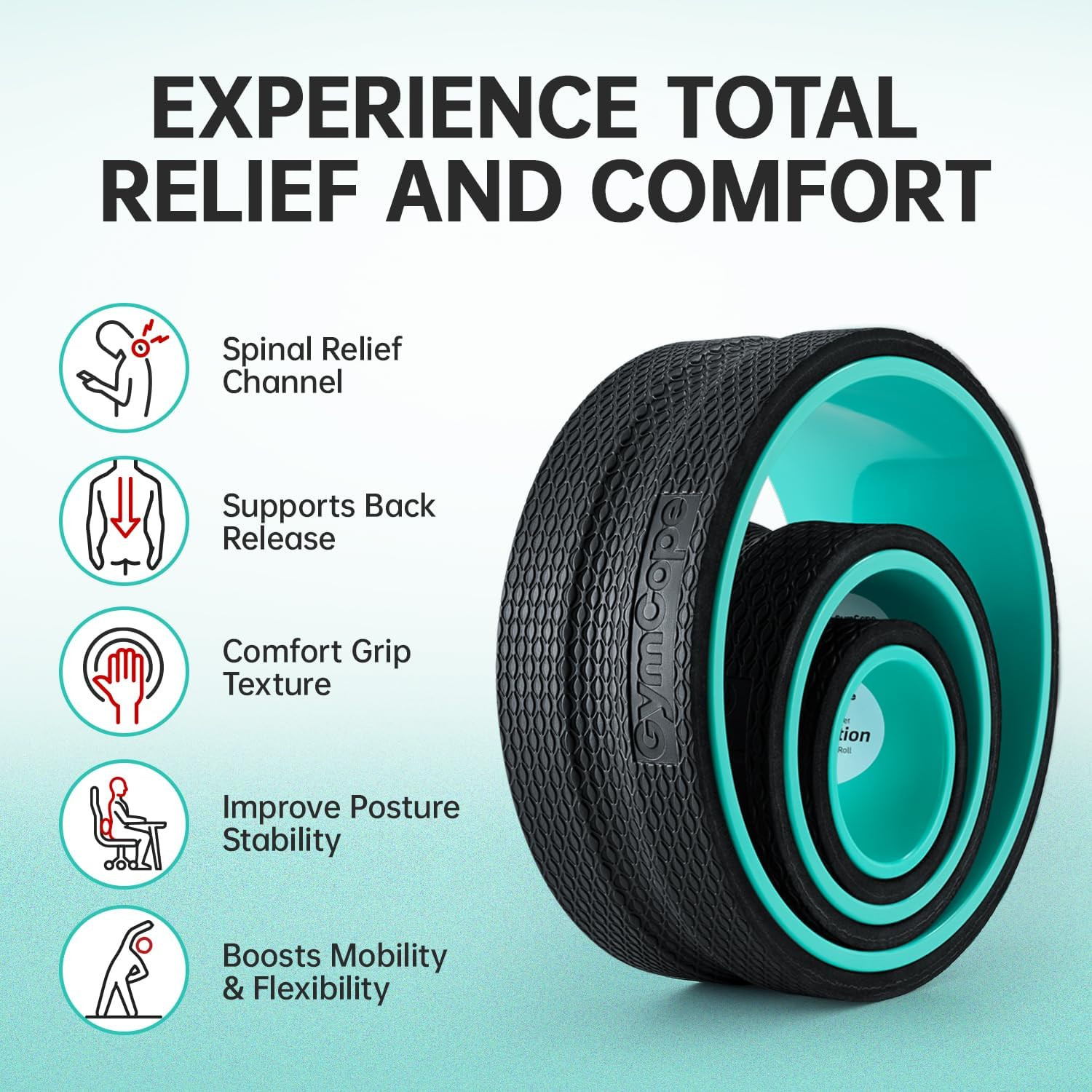 3Pack Back Wheel Foam Roller – Targeted Back & Neck Relief, Lumbar Spine Stretch