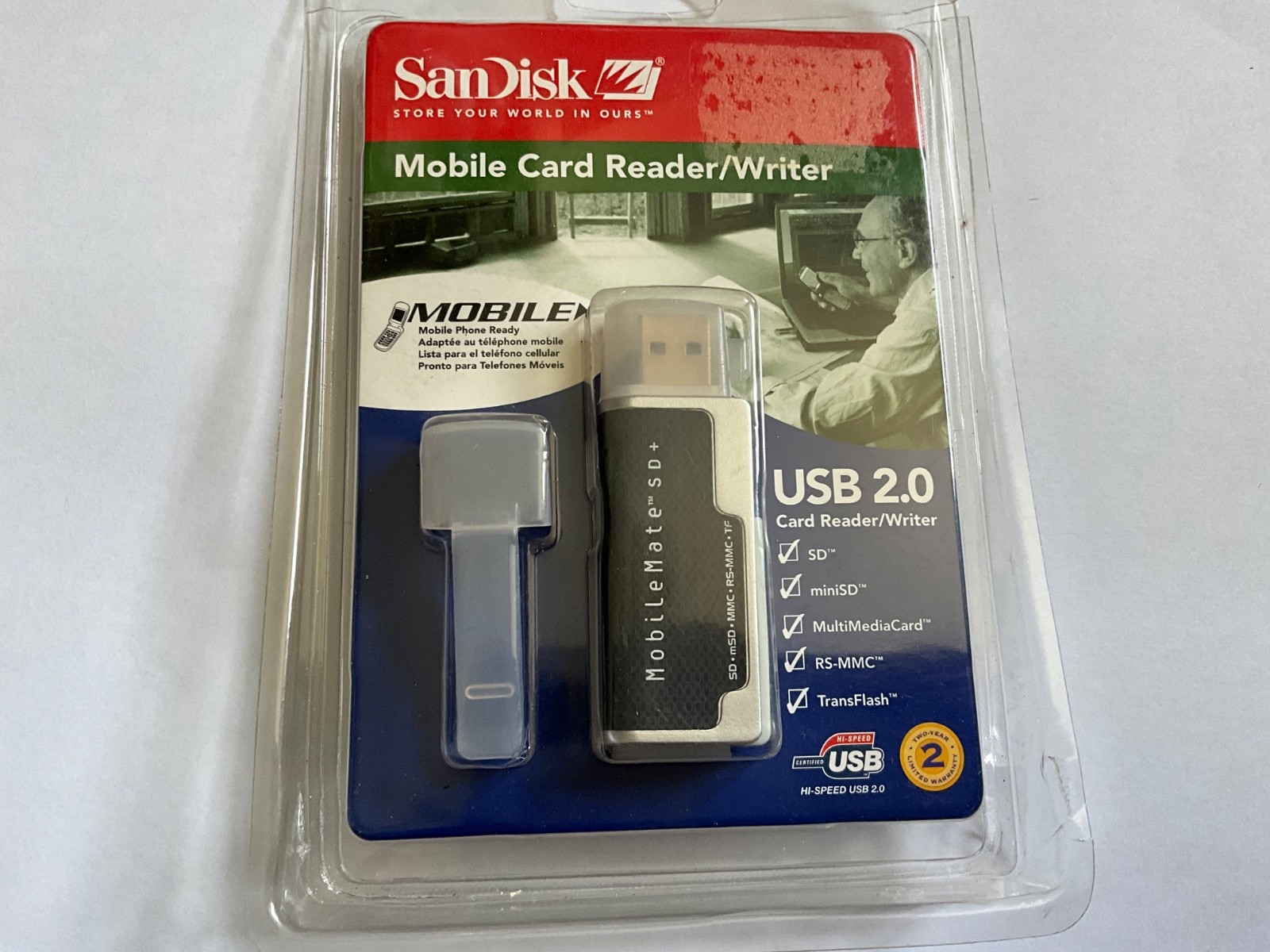1pcs SANDISK USB READER MMC,SD,MINISD,RSMMC not reading SDHC