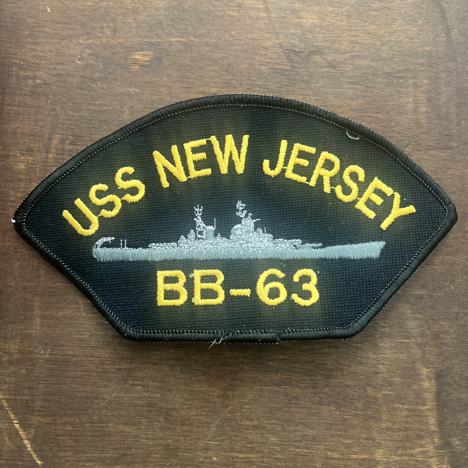 Vintage US Navy USS New Jersey BB-63 Embroidered Battleship Patch