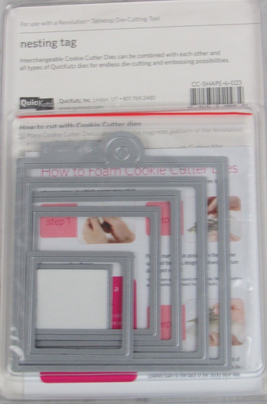 QuicKutz Nesting Tag, Cookie Cutter Dies, 6 Cutting Dies, CC-SHAPE-6-023