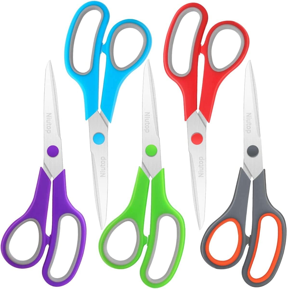 Scissors Bulk Set 5-Pack 8 Multipurpose Sharp Sewing Craft Fabric Right/Left
