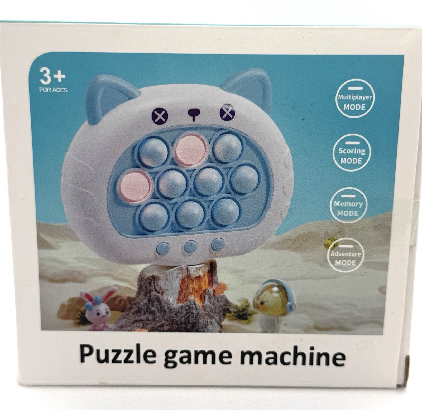 Fast Push Game Bubble Pop Game Fun Light Up Electronic Kids Toy (Blue Cat)