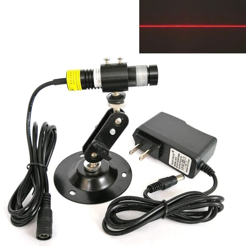 Industrial 650nm 200mW Red Line Level Generator Laser Module 5V Adapter Holder