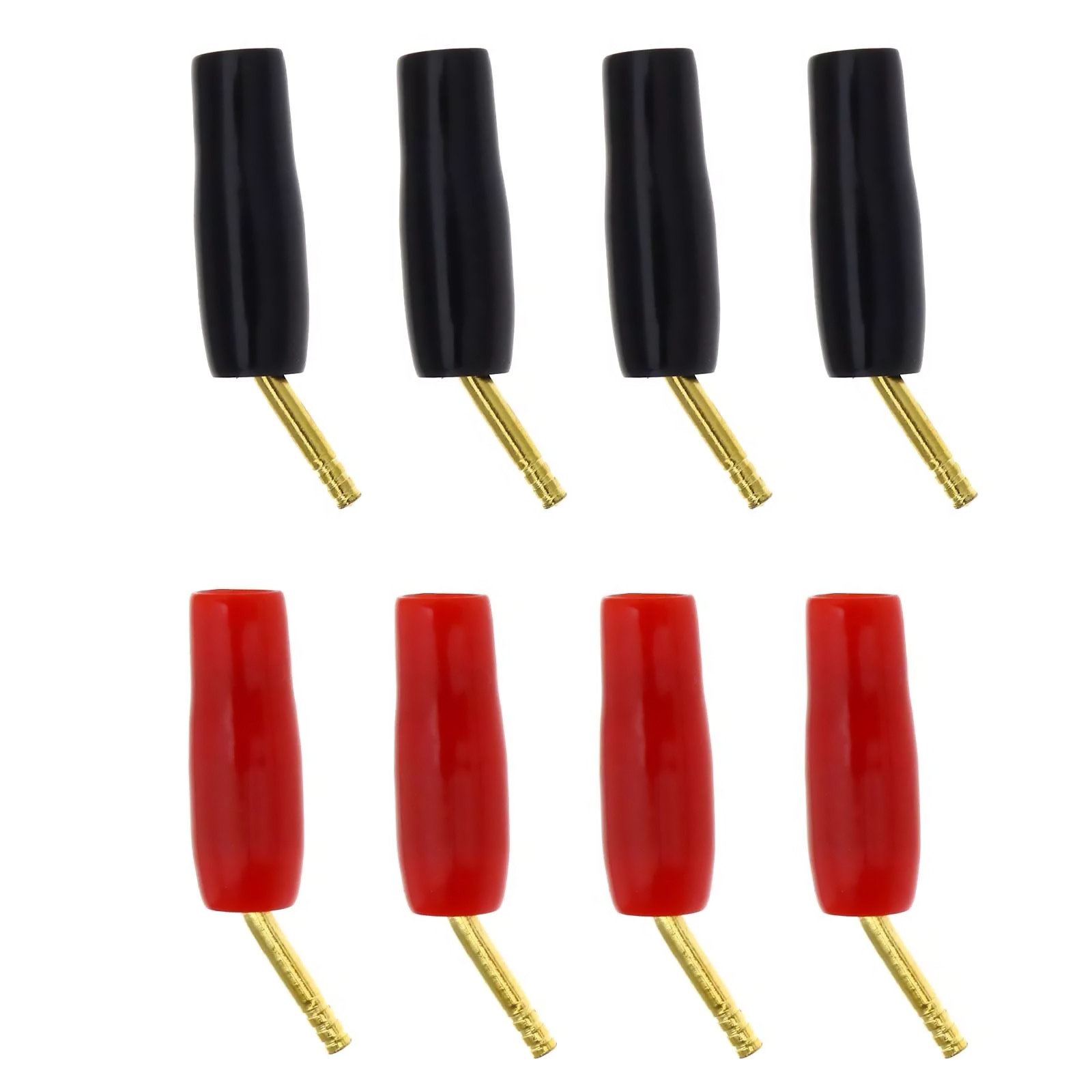 8Pcs Pure Copper Gold Plated 2mm Pin Banana Plug HIFI Speaker Cable Connector
