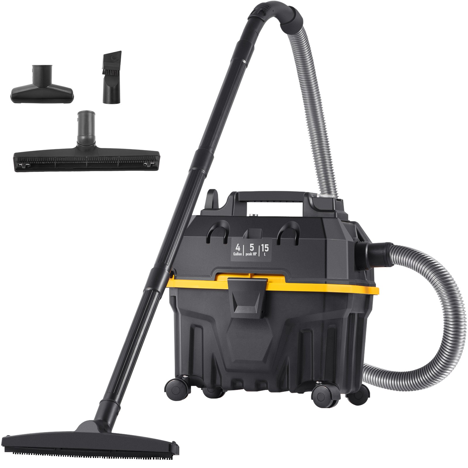 Uimoso Wet Dry Vacuum 4 Gallon 5 Peak HP Portable Carpet Car Shop Cleaner Blower