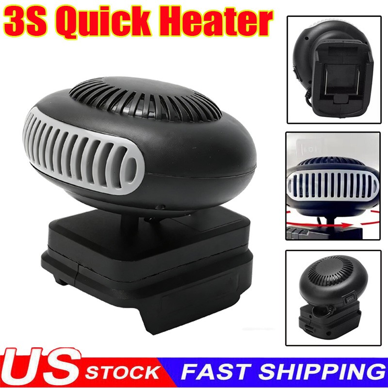 Space Heater 12-48V Battery Powered Electric Heater Fan For BL15 BL1820 BL1840