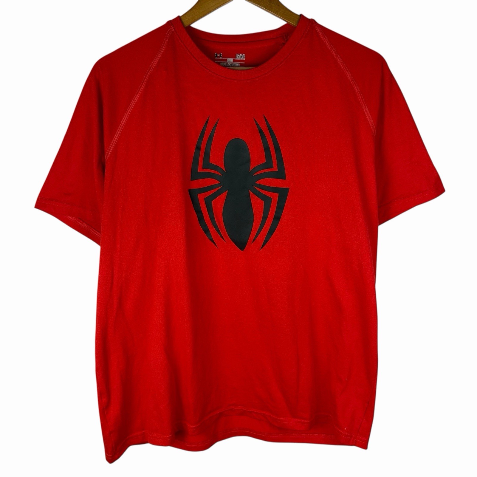 Under Armour Mens L Spider-Man Compression Heat Gear Short Sleeve Shirt Gym