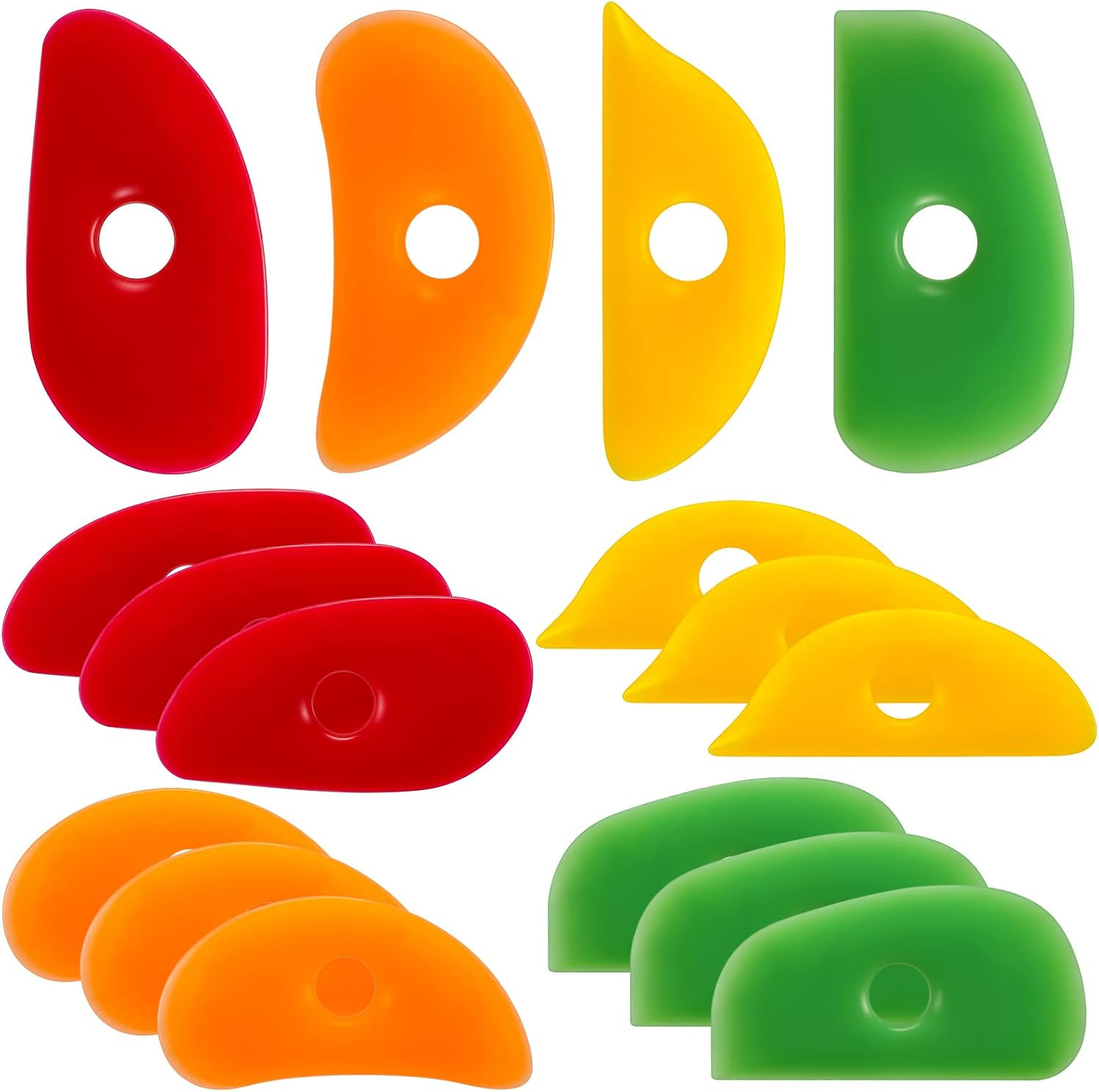 12 Pcs Pottery Ribs for Pottery Tools and Clay Tools Soft Rubber Ribs Clay-Shapi