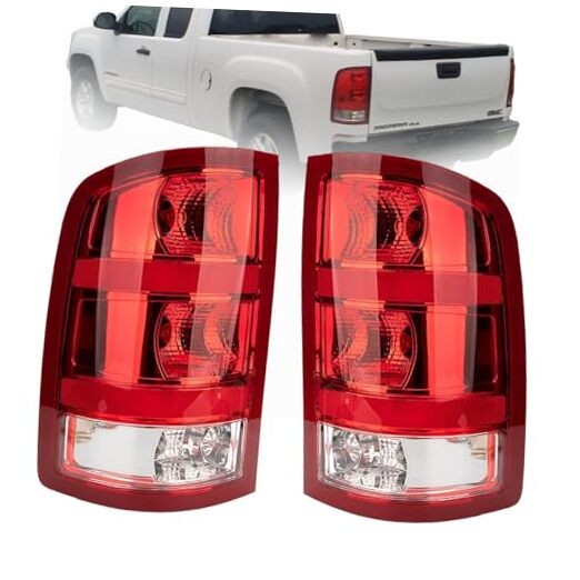 Tail Light Compatible With 2007-2013 GMC Sierra 1500 2500HD 3500HD Red Edge