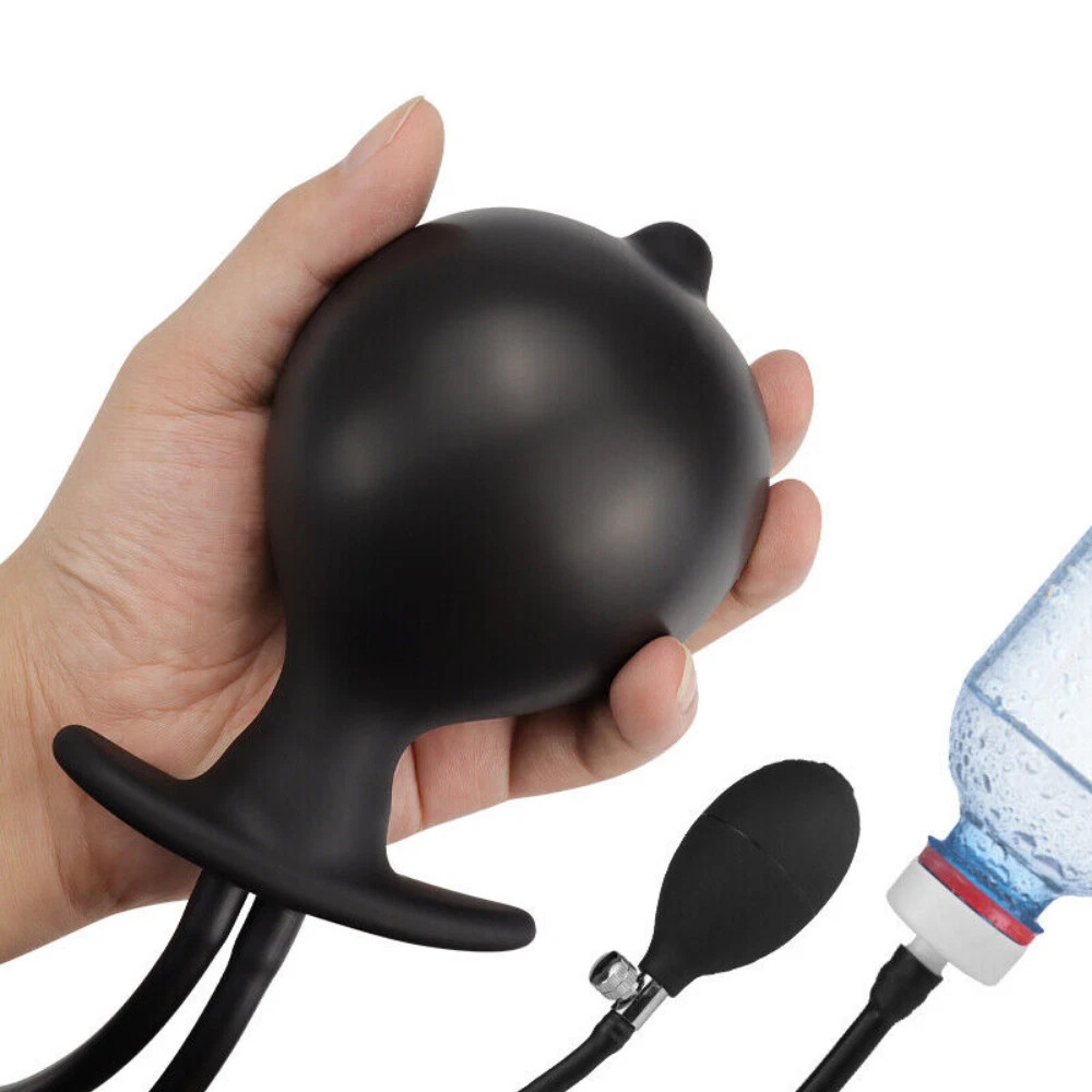Huge Inflatable Bondage Pump Spreader Expander Silicone Cleaner Plug for Male