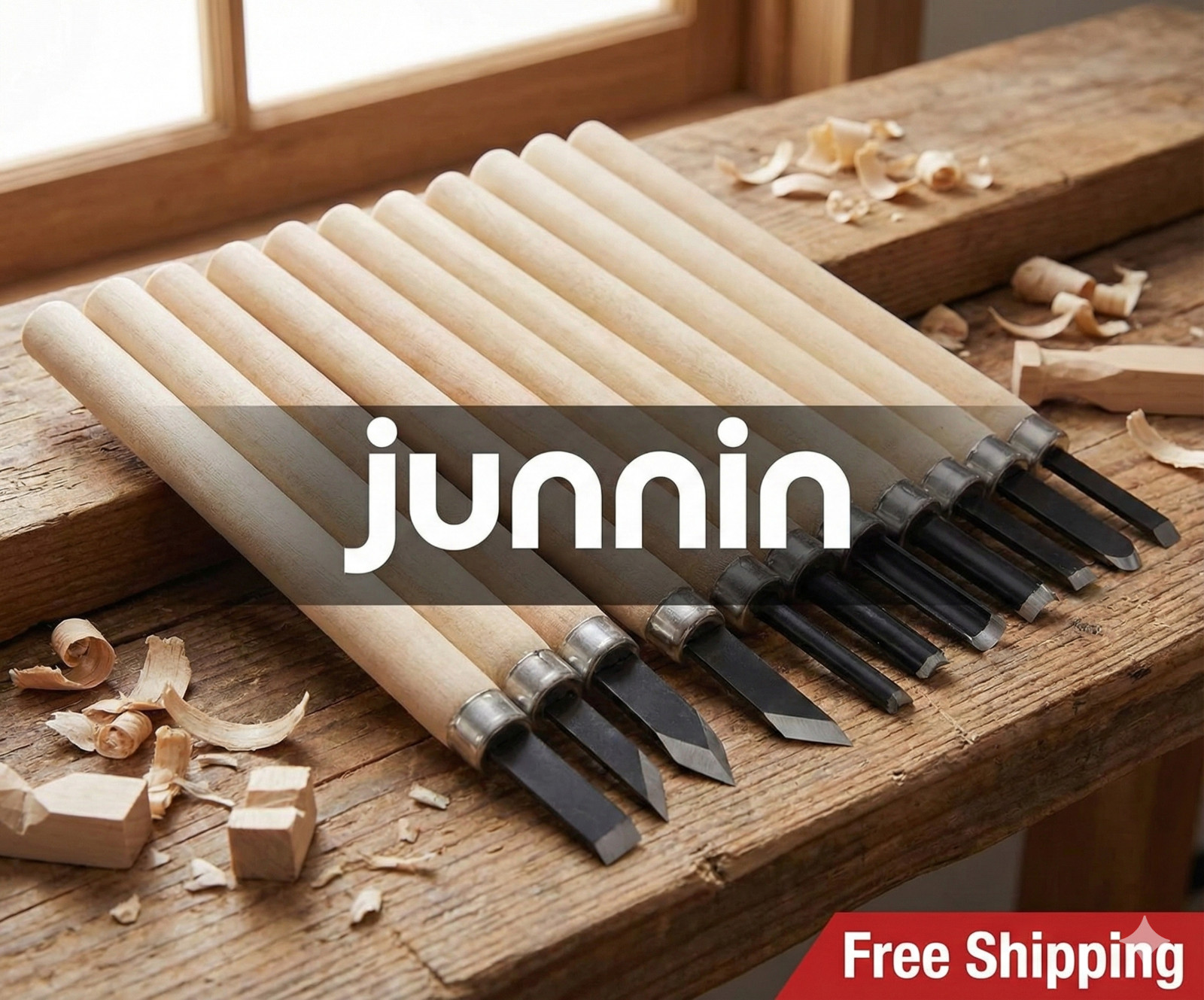 Juego 10 Cinceles Tallar Madera Gubias Acero Cromo Vanadio Mango Ergonómico DIY