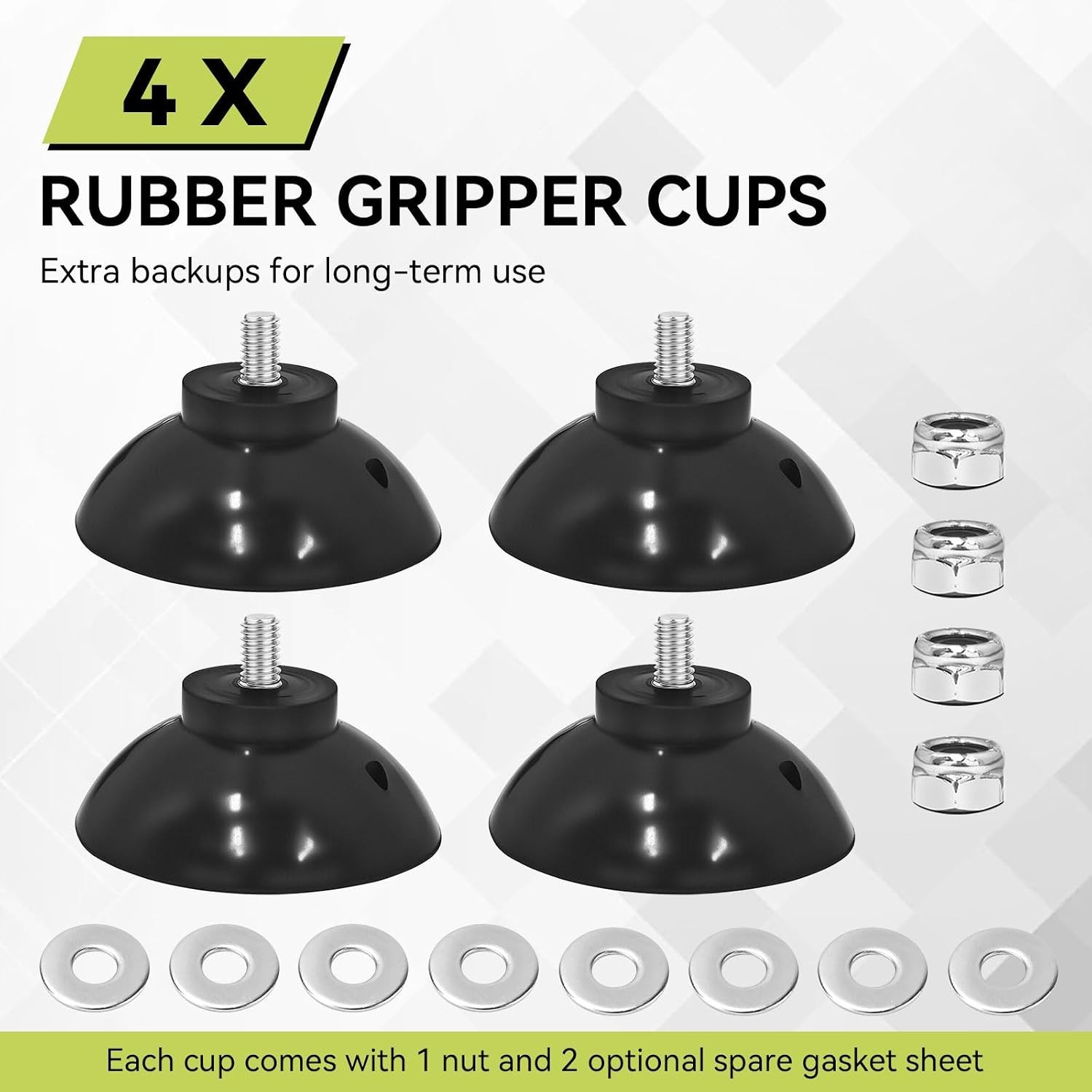 Reacher Grabber Tool Replacement Suction Cups Rubber Gripper Tips 4 Pack Heavy