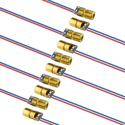 40x Red Laser Diode Module 650nm 5V 5mW 3V 5mW Dot 6mm Copper Plastic Leads
