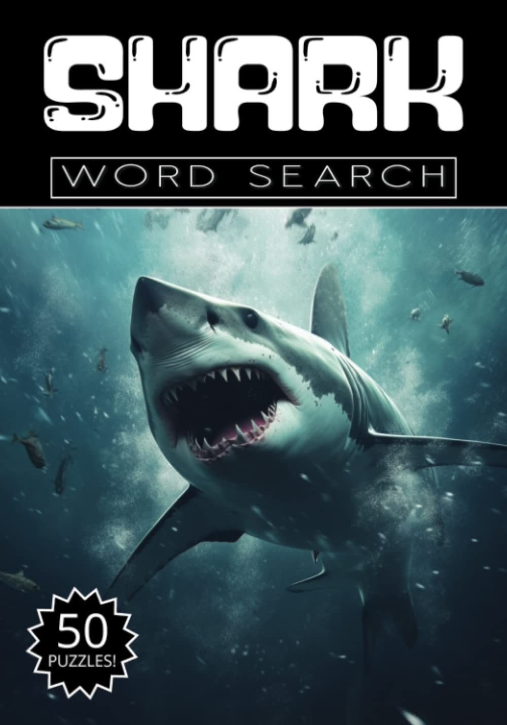 Shark Word Search: 50 Aquatic Puzzles, Word Find, Vocabulary Activity Book for K