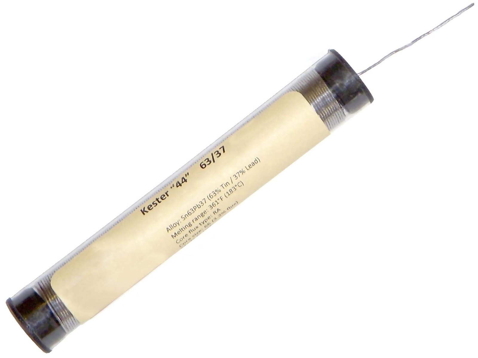 44 Solder Wire, 63/37 0.020-in, RMA Rosin, 3/4-ounce Tube